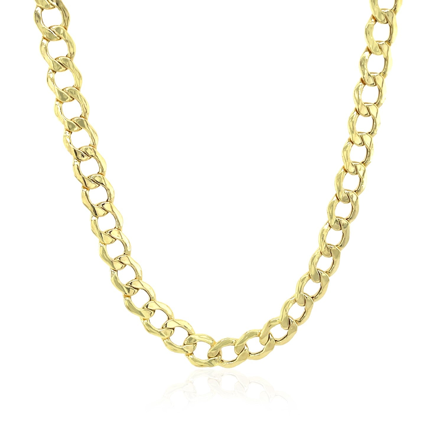 10k Yellow Gold Curb Chain (5.30 mm) in a sleek high-contrast midnight luxury editorial style